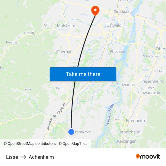 Lisse to Achenheim map