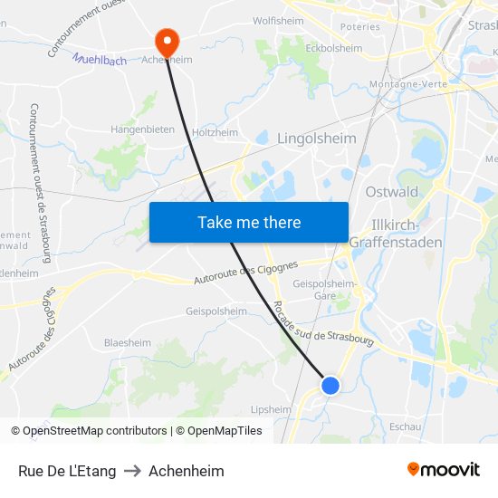 Rue De L'Etang to Achenheim map