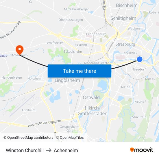 Winston Churchill to Achenheim map