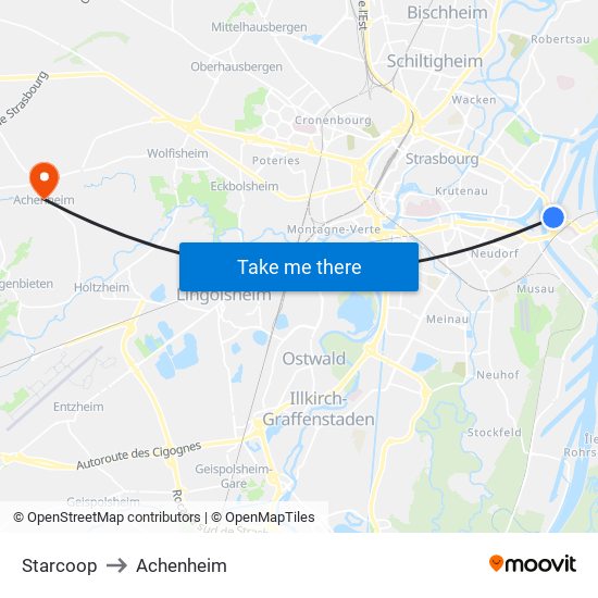 Starcoop to Achenheim map