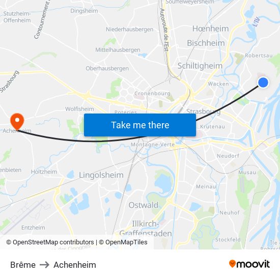 Brême to Achenheim map