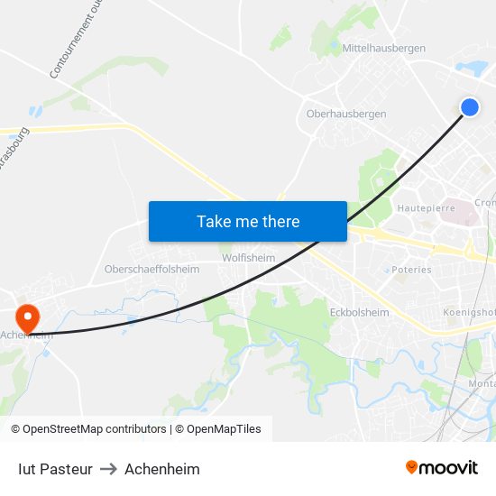 Iut  Pasteur to Achenheim map