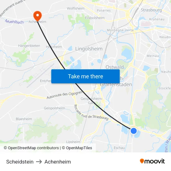 Scheidstein to Achenheim map