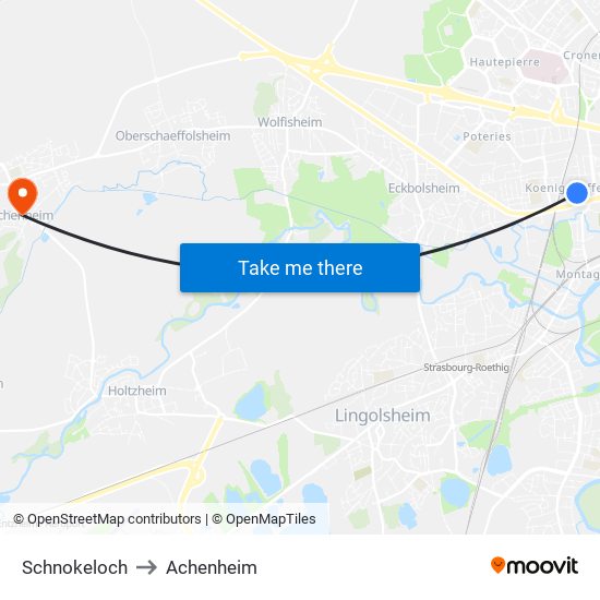 Schnokeloch to Achenheim map