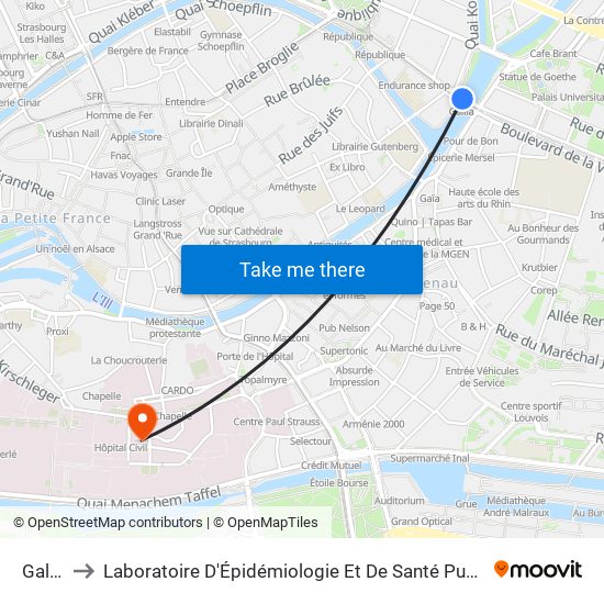 Gallia to Laboratoire D'Épidémiologie Et De Santé Publique map