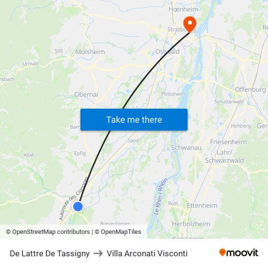 De Lattre De Tassigny to Villa Arconati Visconti map