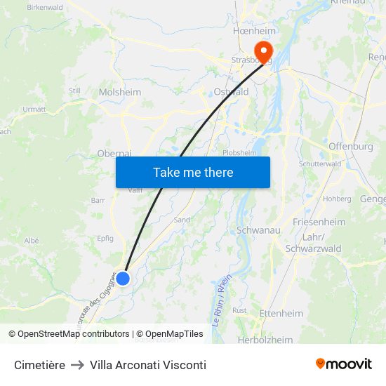 Cimetière to Villa Arconati Visconti map