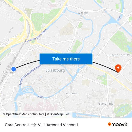 Gare Centrale to Villa Arconati Visconti map