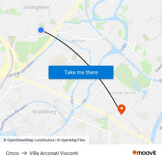 Cmco to Villa Arconati Visconti map