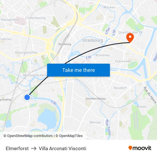 Elmerforst to Villa Arconati Visconti map