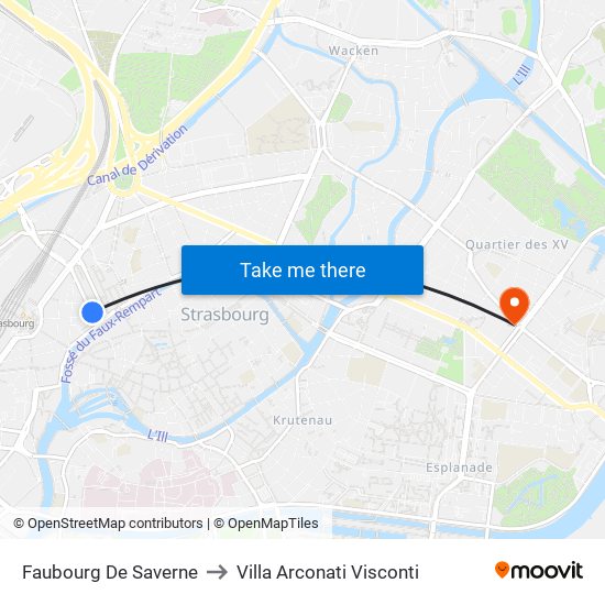 Faubourg De Saverne to Villa Arconati Visconti map