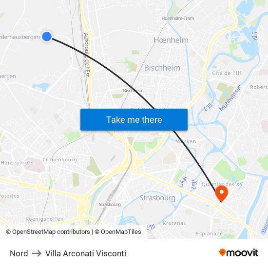 Nord to Villa Arconati Visconti map