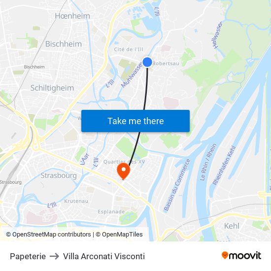 Papeterie to Villa Arconati Visconti map