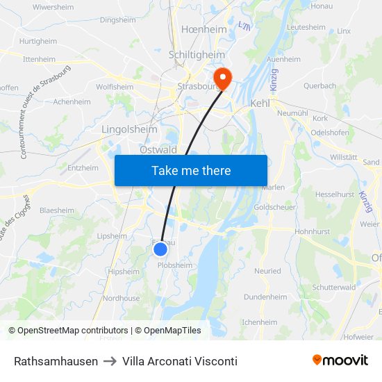 Rathsamhausen to Villa Arconati Visconti map