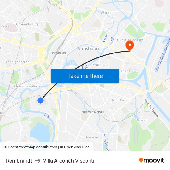 Rembrandt to Villa Arconati Visconti map