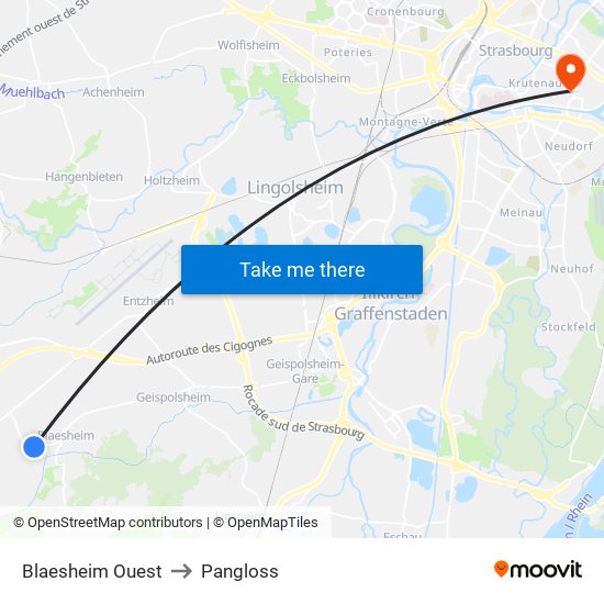 Blaesheim Ouest to Pangloss map