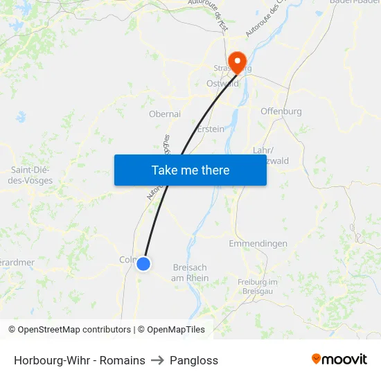 Horbourg-Wihr - Romains to Pangloss map