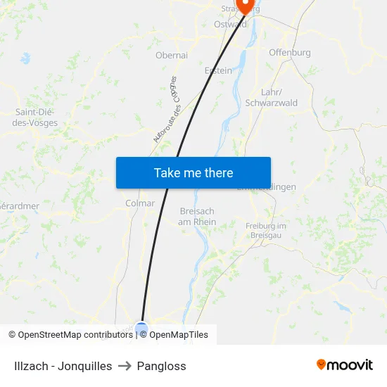 Illzach - Jonquilles to Pangloss map