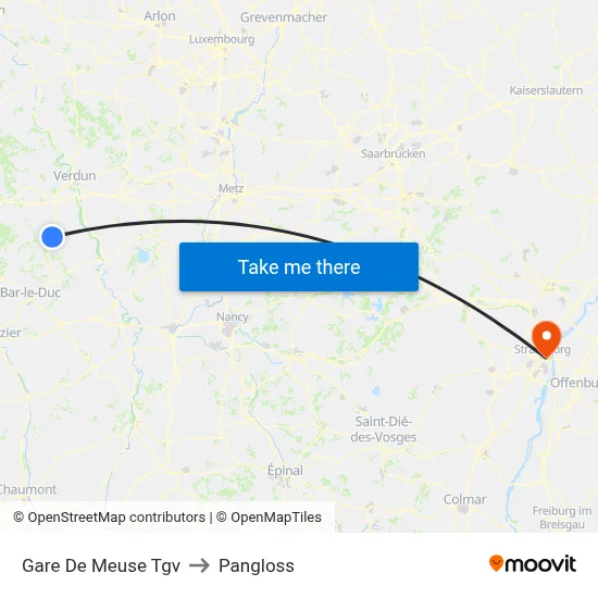 Gare De Meuse Tgv to Pangloss map