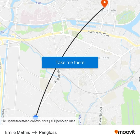 Emile Mathis to Pangloss map