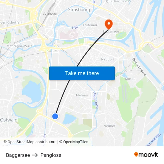 Baggersee to Pangloss map