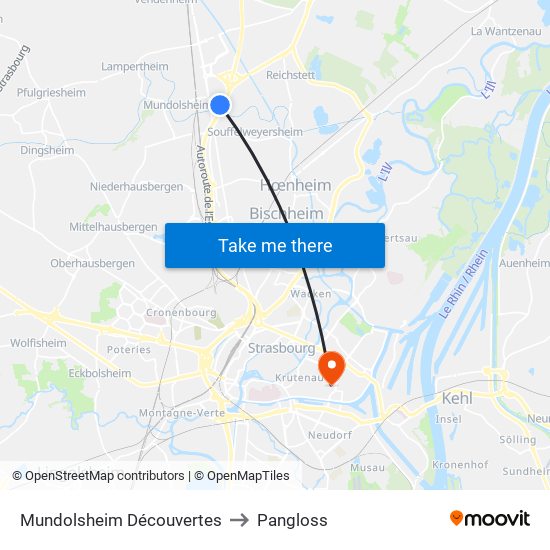 Mundolsheim Découvertes to Pangloss map