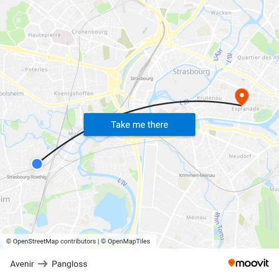Avenir to Pangloss map