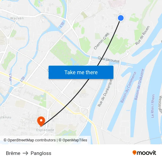 Brême to Pangloss map
