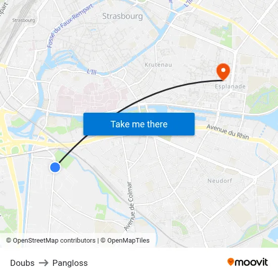Doubs to Pangloss map