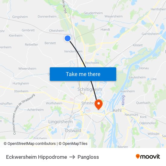 Eckwersheim Hippodrome to Pangloss map