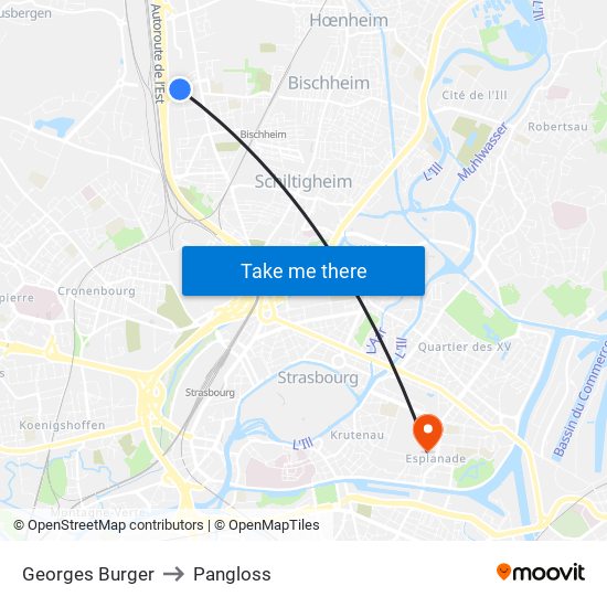 Georges Burger to Pangloss map