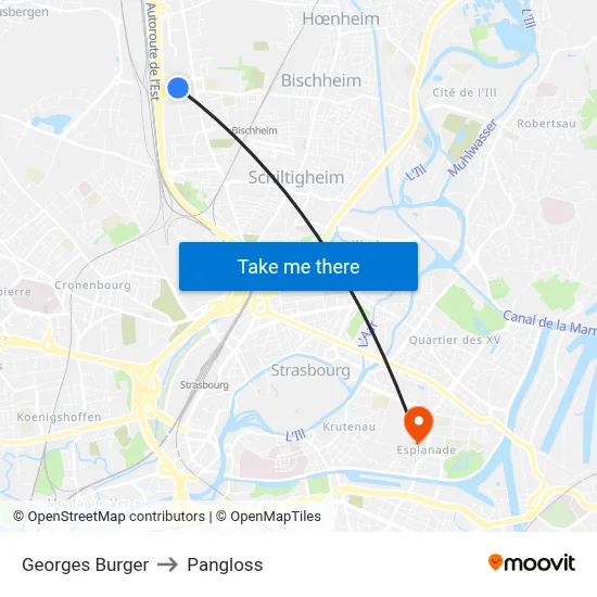 Georges Burger to Pangloss map