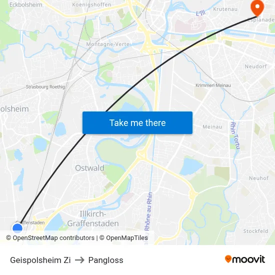 Geispolsheim Zi to Pangloss map