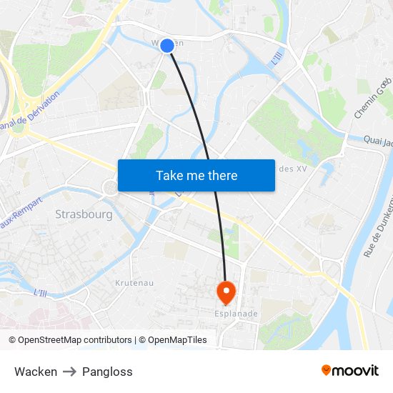 Wacken to Pangloss map