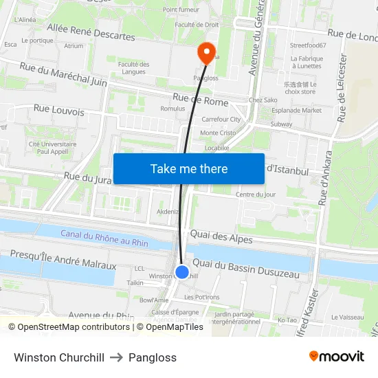Winston Churchill to Pangloss map