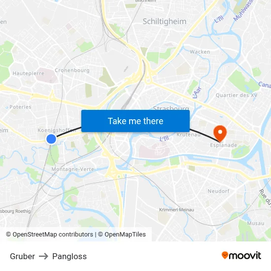 Gruber to Pangloss map