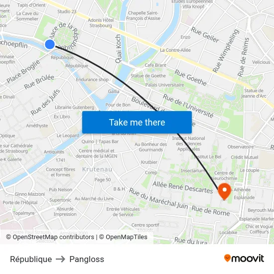 République to Pangloss map