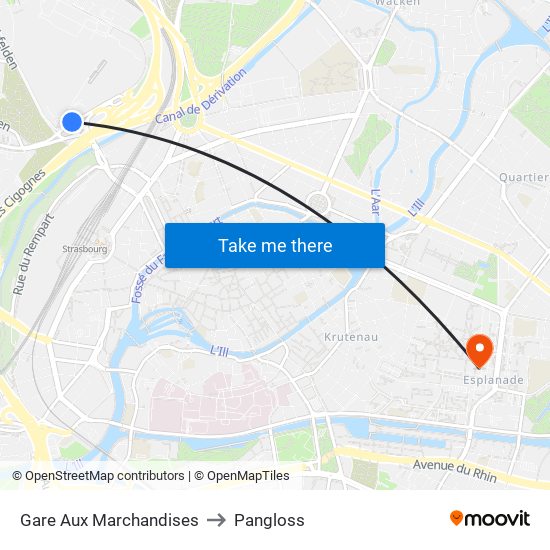 Gare Aux Marchandises to Pangloss map