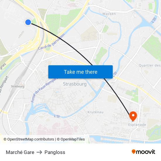 Marché Gare to Pangloss map