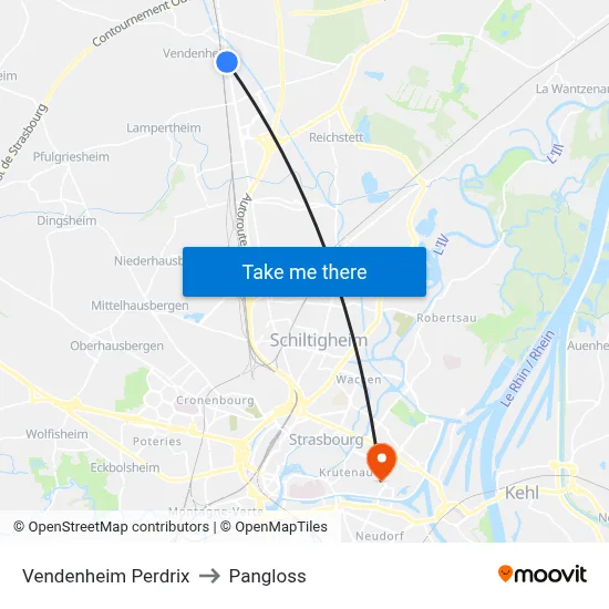 Vendenheim Perdrix to Pangloss map