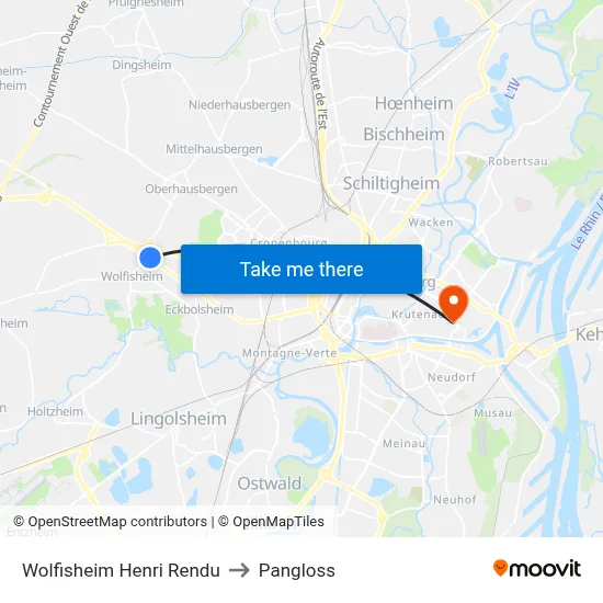 Wolfisheim Henri Rendu to Pangloss map