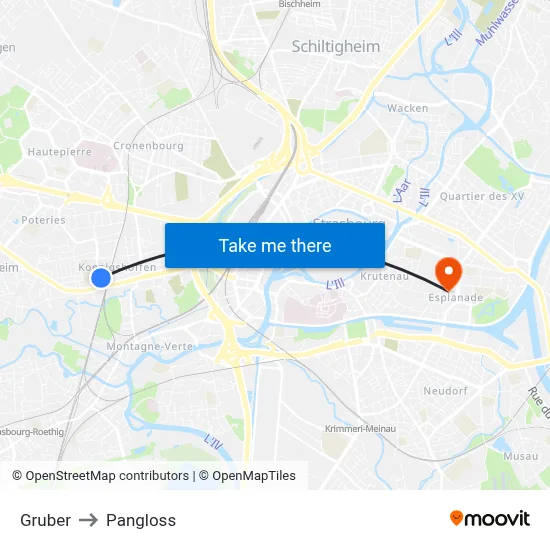 Gruber to Pangloss map