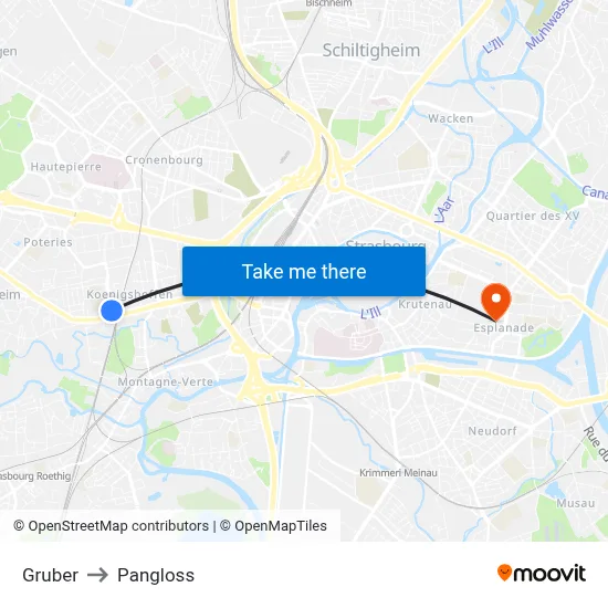 Gruber to Pangloss map
