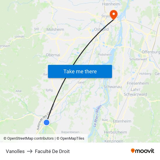 Vanolles to Faculté De Droit map