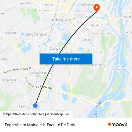 Fegersheim Mairie to Faculté De Droit map