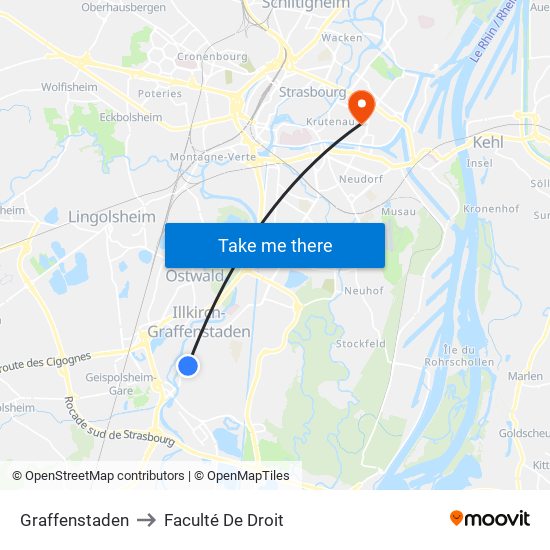 Graffenstaden to Faculté De Droit map