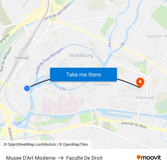 Musée D'Art Moderne to Faculté De Droit map