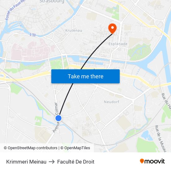 Krimmeri Meinau to Faculté De Droit map