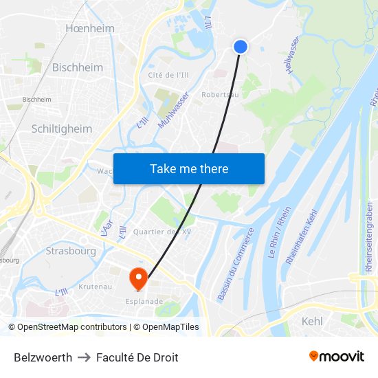 Belzwoerth to Faculté De Droit map