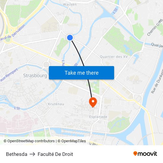 Bethesda to Faculté De Droit map